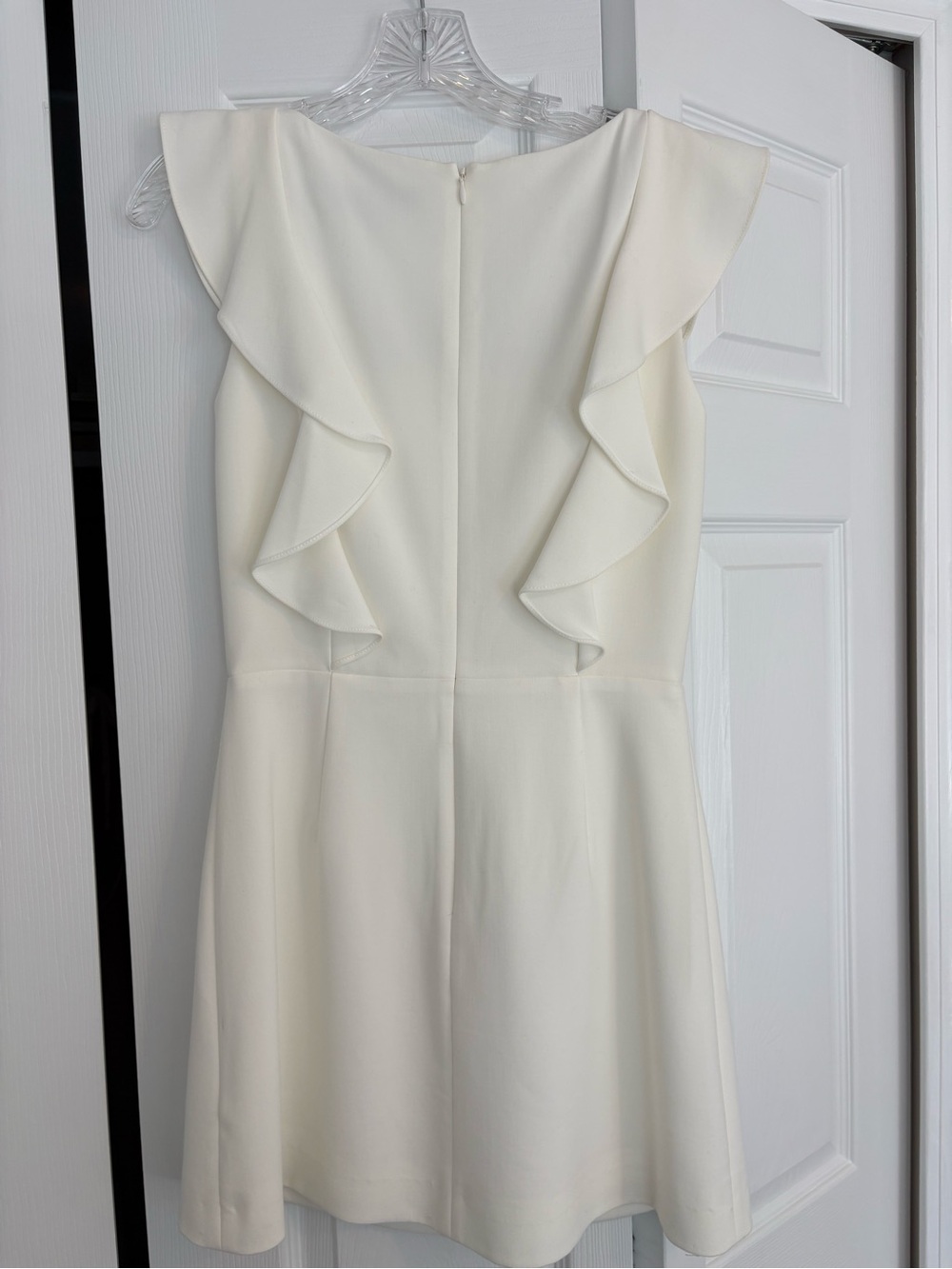 French Connection Cream Ruffle-Trim Mini Dress - Picture 2 of 4